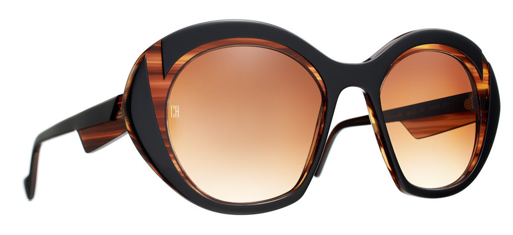 Caroline Abram Oana 671 acetate black and tortoise sunglasses - front view