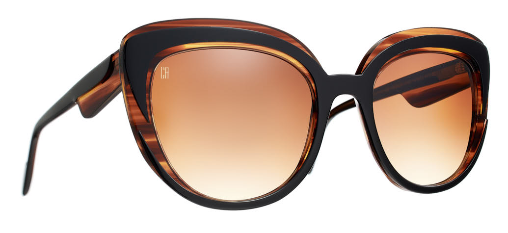 Caroline Abram Ombline 671 acetate black and tortoise sunglasses - front view