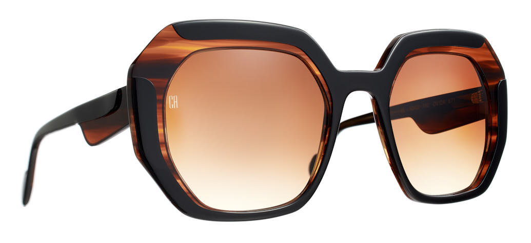 Caroline Abram Ovida 671 acetate black and tortoise sunglasses - front view