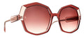 Caroline Abram Hermine acetate red brown sunglasses - front view
