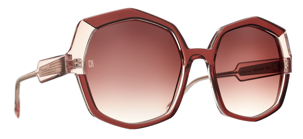 Caroline Abram Hermine acetate red brown sunglasses - front view