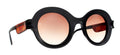 Caroline Abram Lolly 265 acetate matte black and tortoise sunglasses - front view