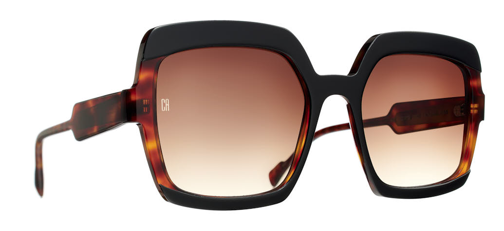 Caroline Abram Hitomi 786 acetate black and tortoise sunglasses - front view
