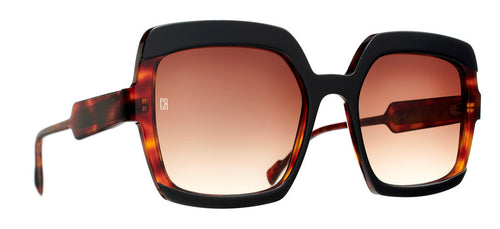 Caroline Abram Hitomi 786 acetate black and tortoise sunglasses - front view
