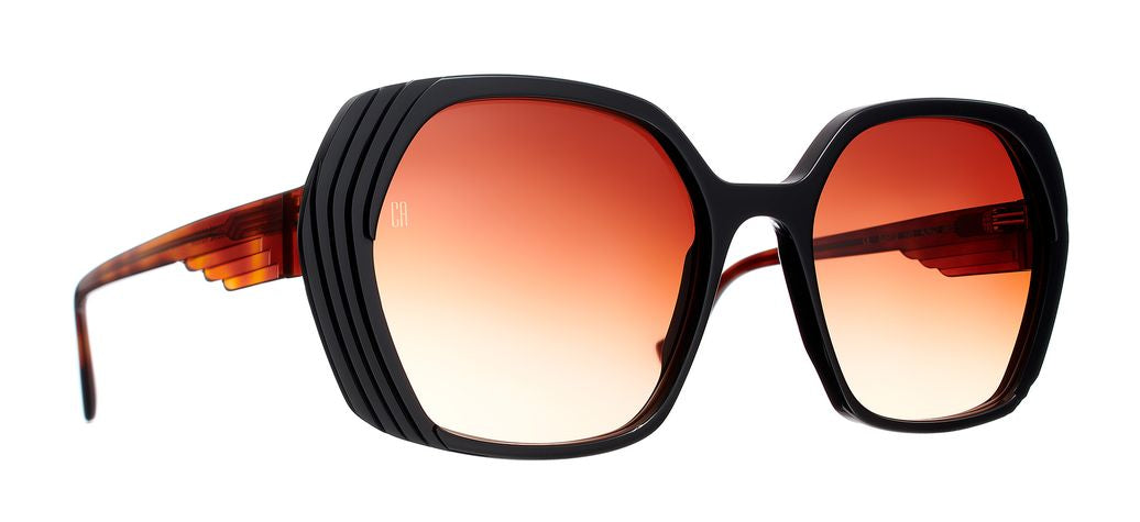 Caroline Abram Kiko 265 acetate black and tortoise sunglasses - front view