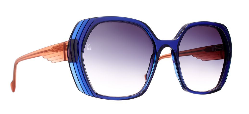 Caroline Abram Kiko 278 acetate blue and orange sunglasses - front view