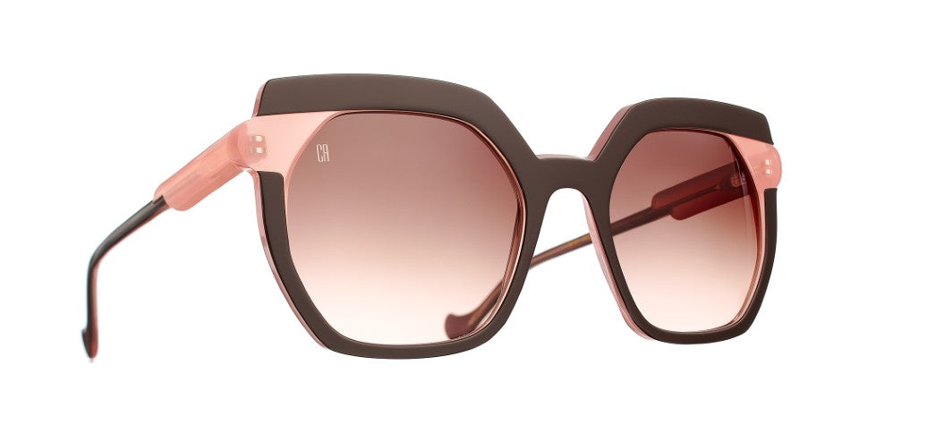 Caroline Abram Nava 793 acetate brown and peach sunglasses - front view