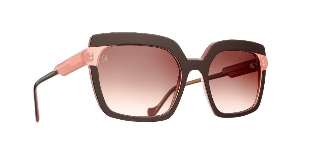 Caroline Abram Noriko 793 acetate taupe and blush sunglasses - front view