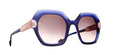 Caroline Abram Raja 943 acetate blue and peach sunglasses - front view