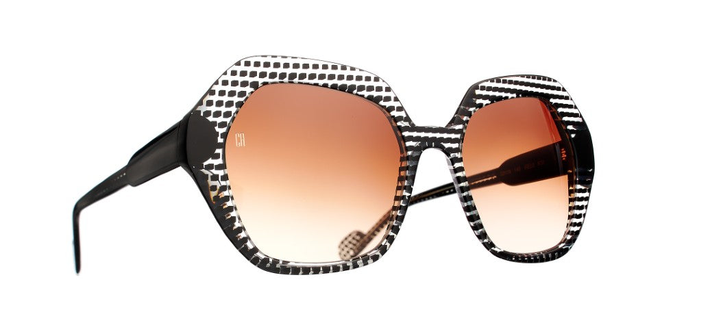 Caroline Abram Reiji 935 acetate black and white sunglasses - front view
