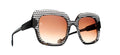 Caroline Abram Romane 935 acetate black and white sunglasses - front view