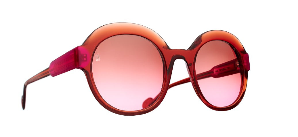 Caroline Abram Ryoko 941 acetate orange and red sunglasses - front view