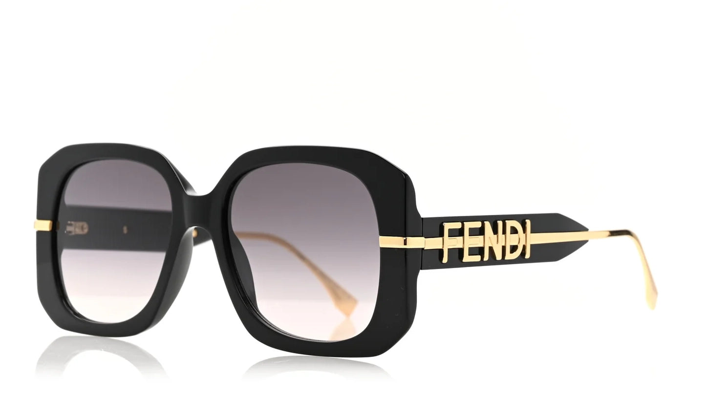 Fendi FE40065I Fendigraphy acetate and metal grey sunglasses - front view