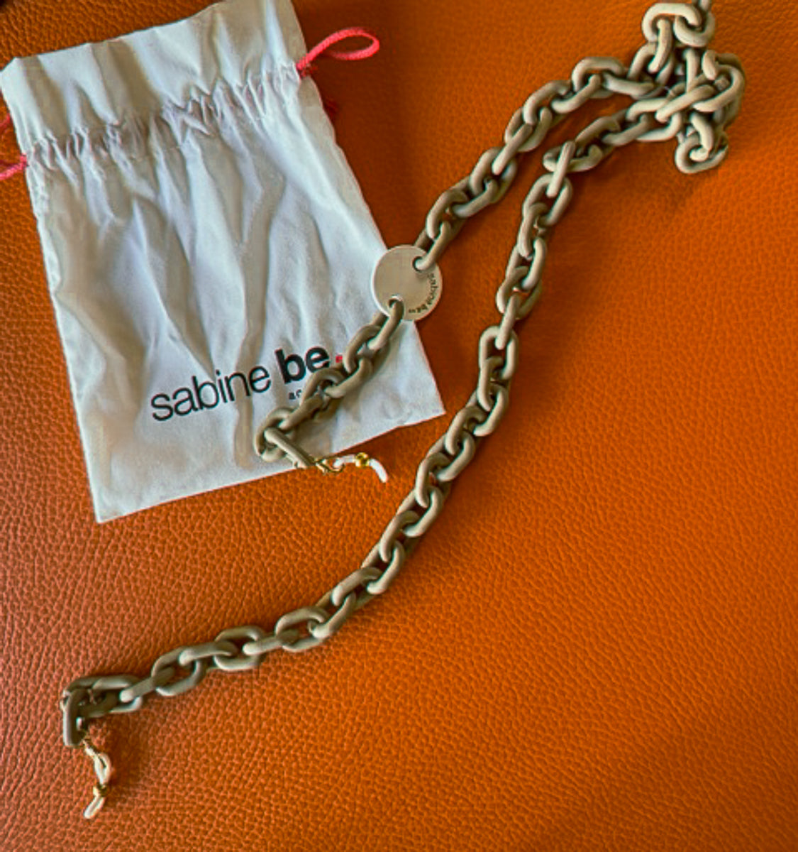 Sabine Be BE Addict Chain matte taupe resin eyewear chain - front view