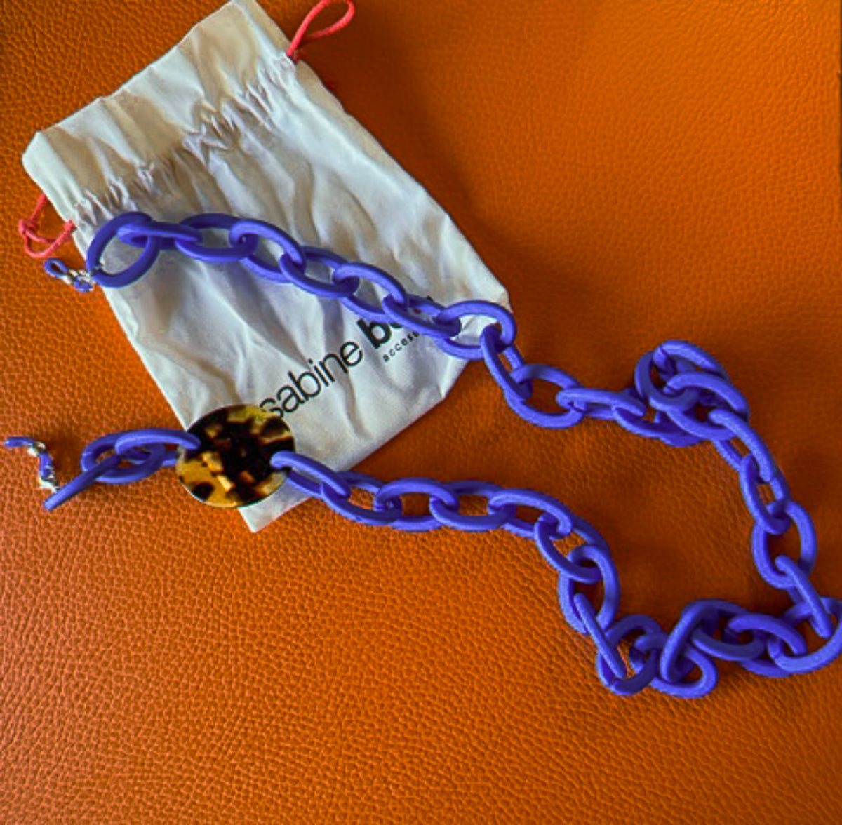 Sabine Be Pretty Chain Majorelle blue resin eyewear chain - front view