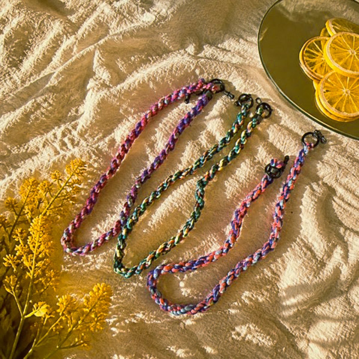 Mashüt XL Braided Cord recycled textile eyewear cord - front view