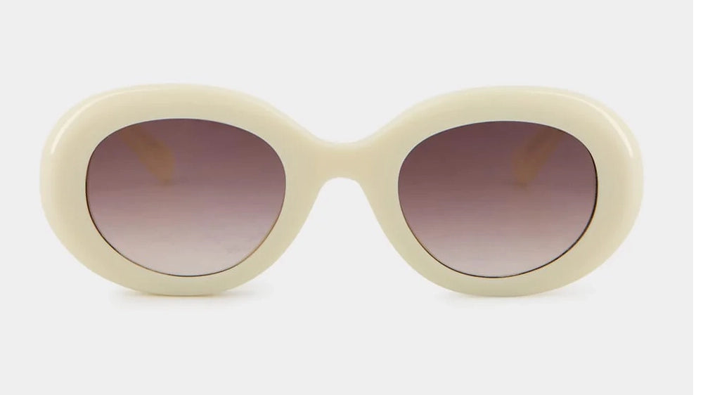 Emmanuelle Khanh Queen 201 acetate cream white sunglasses - side view