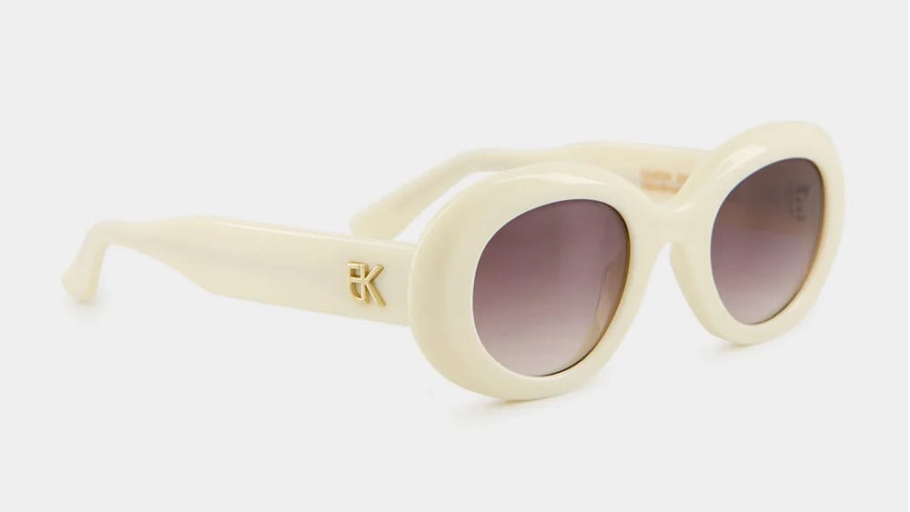 Emmanuelle Khanh Queen 201 acetate cream white sunglasses - front view