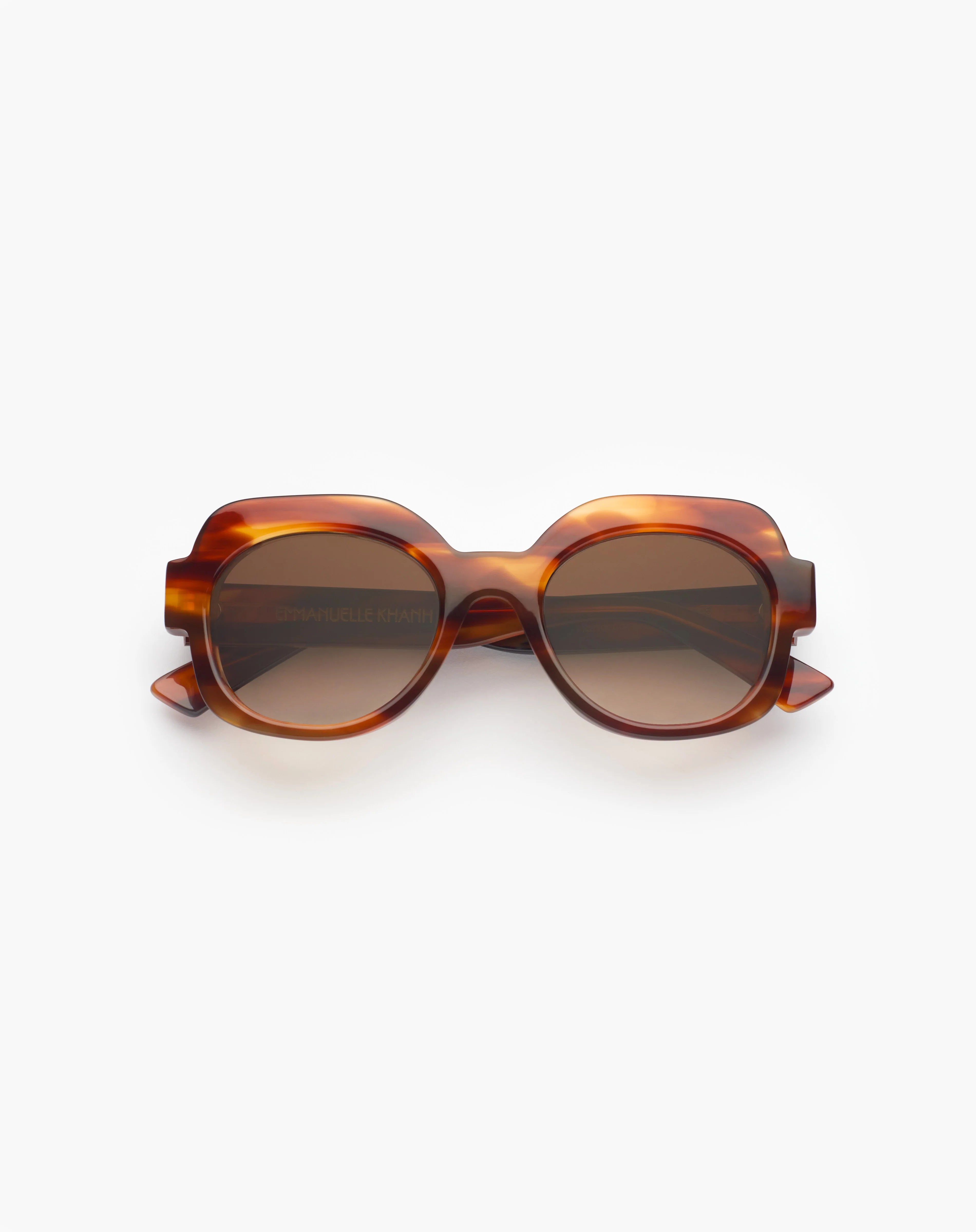 Emmanuelle Khanh Satin 55 acetate tortoise sunglasses - side view