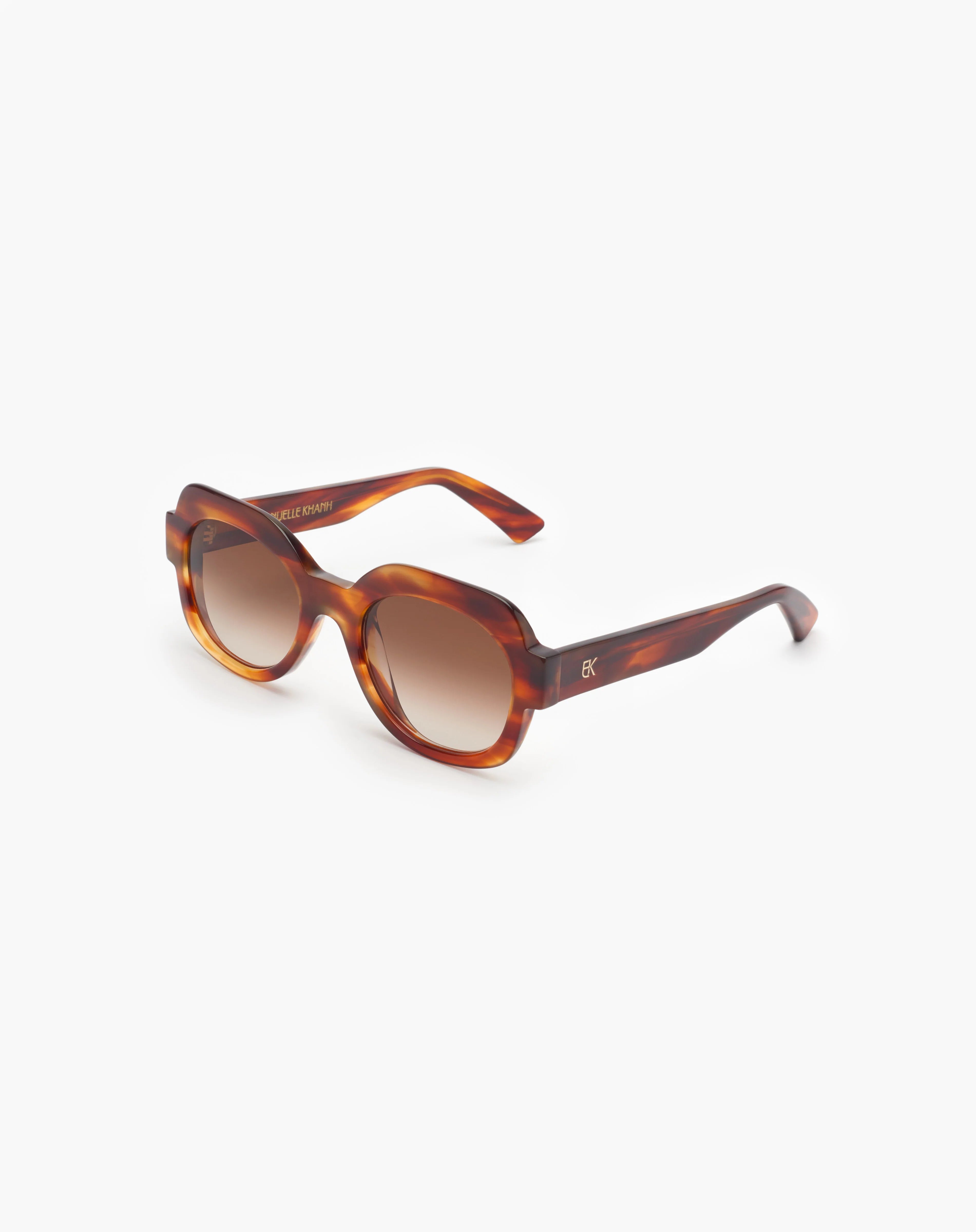 Emmanuelle Khanh Satin 55 acetate tortoise sunglasses - front view