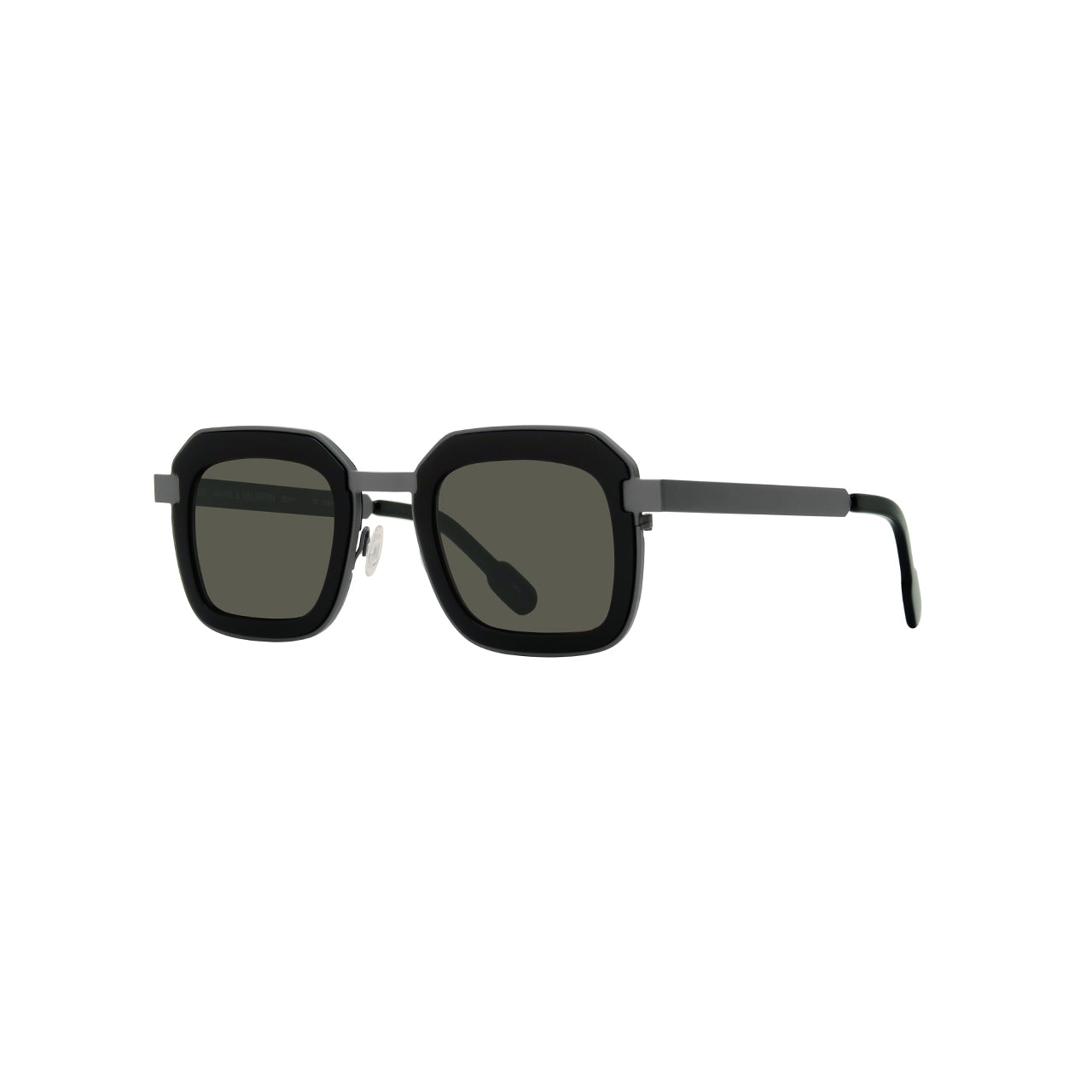Anne & Valentin Sporter acetate black and grey sunglasses - front view