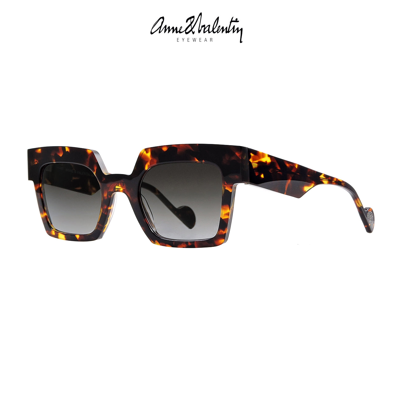 Anne & Valentin Stone acetate square sunglasses - front view
