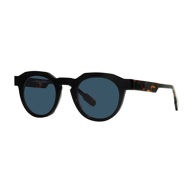 Anne & Valentin Sailor acetate black and havana sunglasses - front view