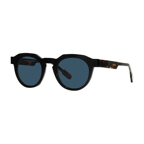 Anne & Valentin Sailor acetate black and havana sunglasses - front view