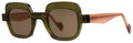 Anne & Valentin Sally acetate olive and peach sunglasses - front view