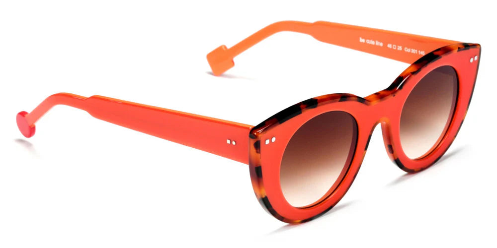 Sabine Be Cute Line 301 acetate tangerine and tortoise sunglasses - side view