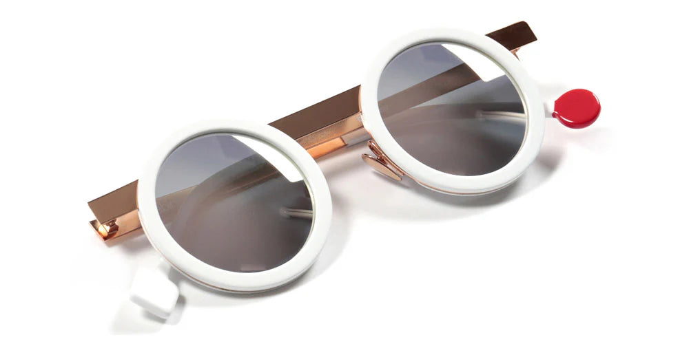 Sabine Be Gipsy 71 acetate white and rose gold sunglasses - front view