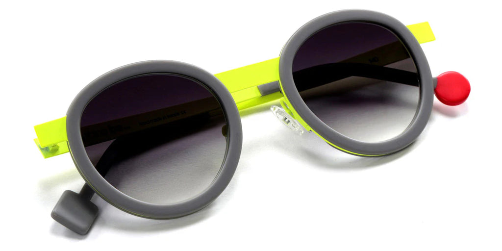 Sabine Be Lucky 13 acetate grey and neon yellow sunglasses - side view