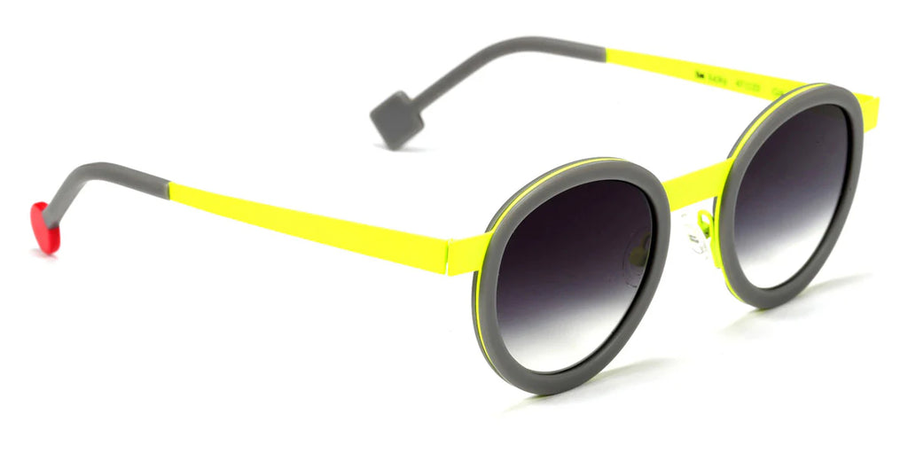 Sabine Be Lucky 13 acetate grey and neon yellow sunglasses - front view