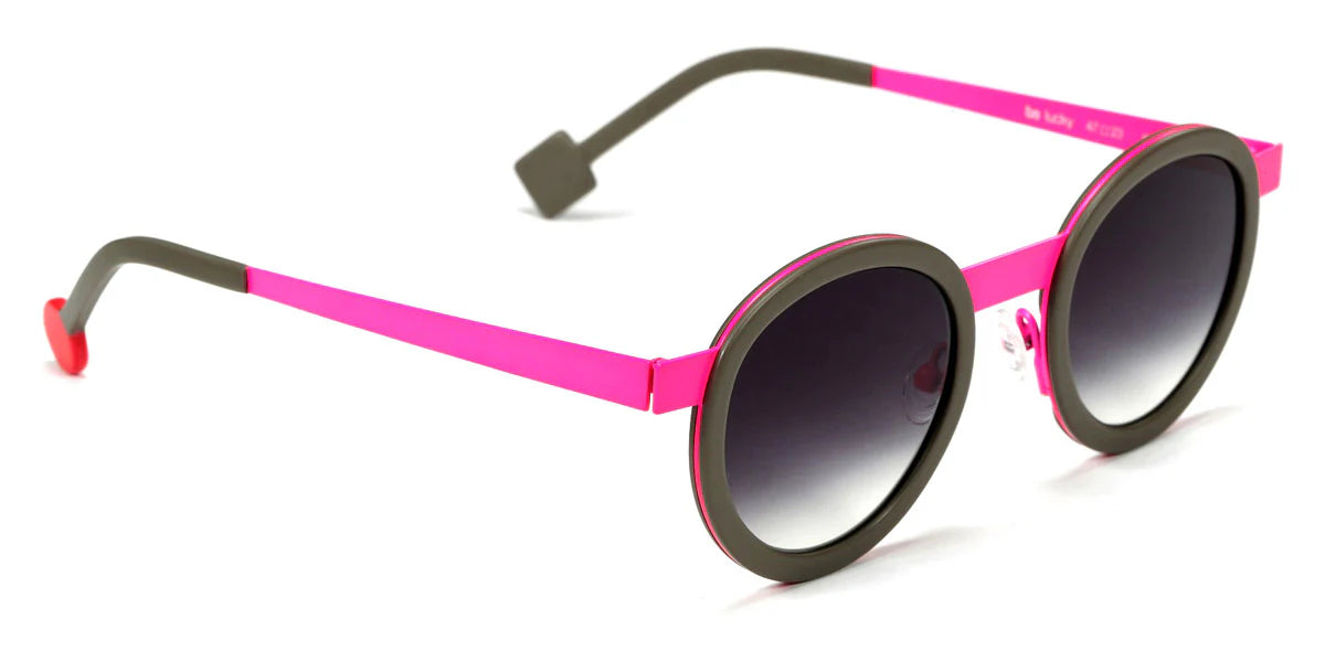 Sabine Be Lucky 62 acetate taupe and neon pink sunglasses - side view