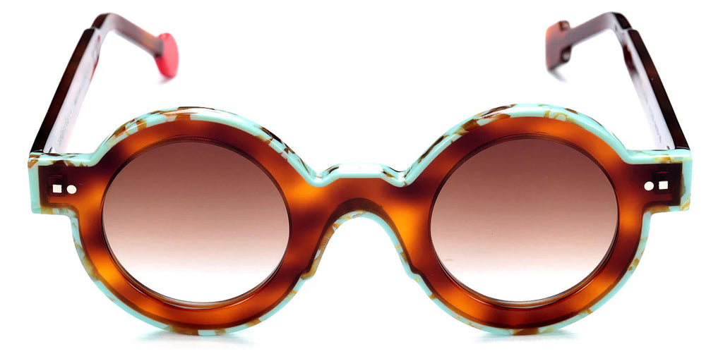 Sabine Be Pop Line 523 acetate blonde tortoise and turquoise sunglasses - front view