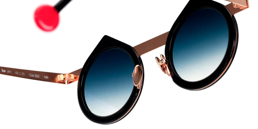 Sabine Be Yin 252 acetate black and rose gold sunglasses - side view