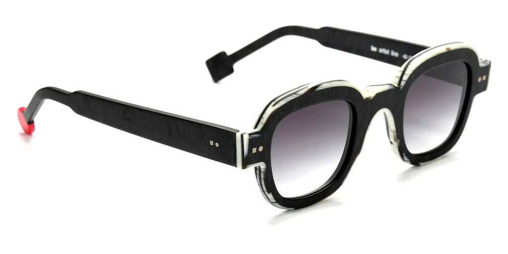Sabine Be Artist Line 542 acetate black marbled white sunglasses - side view