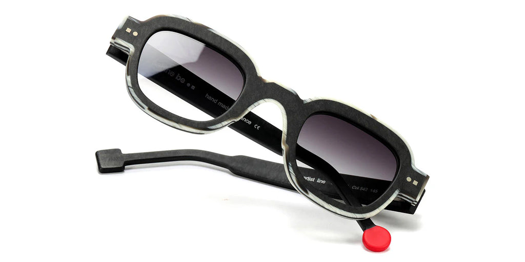Sabine Be Artist Line 542 acetate black marbled white sunglasses - front view