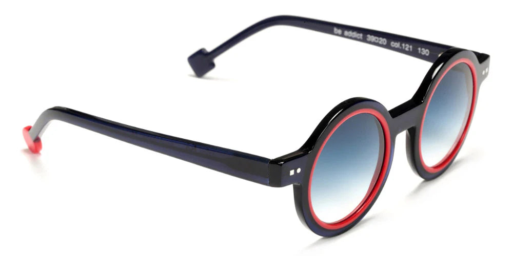 Mini Be Addict 121 acetate navy blue and red sunglasses - side view