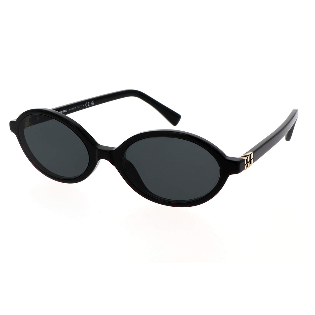 Miu Miu MU 04ZS black acetate round sunglasses - front view