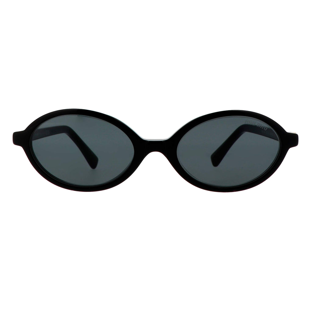 Miu Miu MU 04ZS black acetate round sunglasses - side view